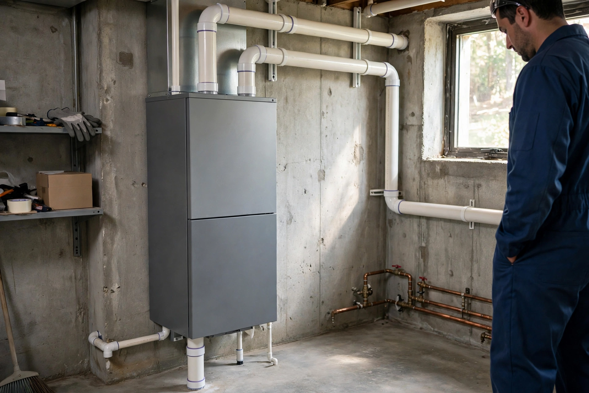 Technician diagnosing a short cycling furnace in Fairfax Virginia